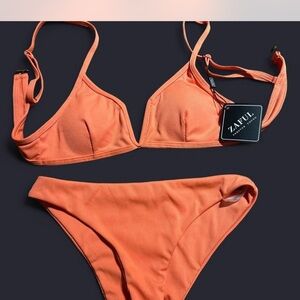 Zaful Bold Orange Bikini Set